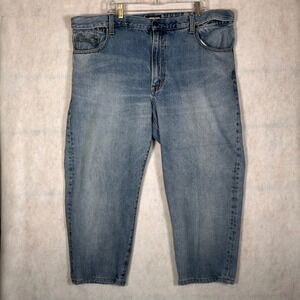 Lands End Jeans Mens 44x25 Square Rigger Light Wash Blue Good Denim Pants